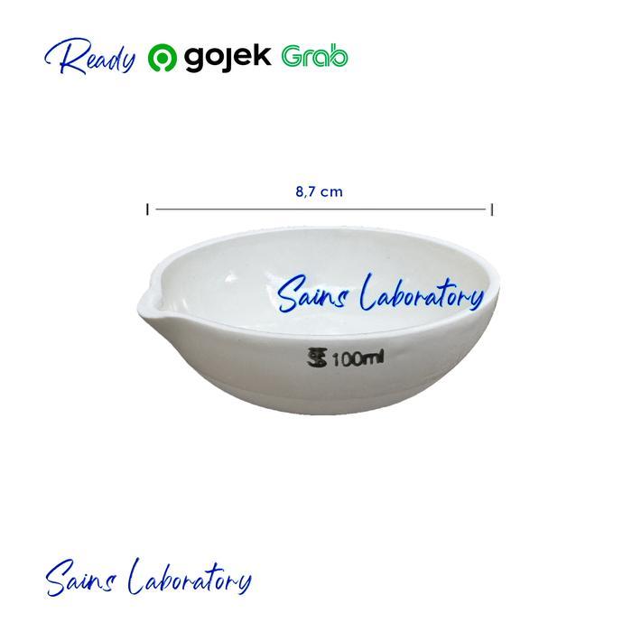 Cawan Uap Porselen Keramik Pinggan Penguap Cawan Penguap 100 Ml Evaporating Dish Porselain 1 Pcs