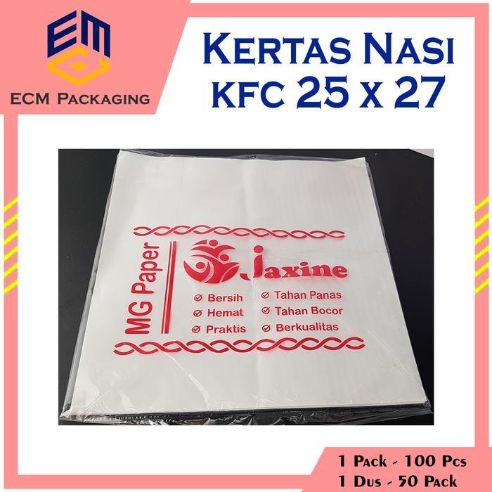 KERTAS NASI KFC / KERTAS PEMBUNGKUS NASI / KERTAS BURGER 27X25 30X30