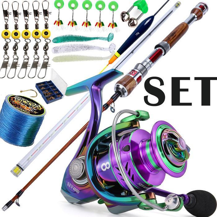 Grosir Sougayilang Joran Pancing 120Cm/3.6Ft 12-25Lb Joran Pancing Udang 2 Bagian Serat Karbon + Set