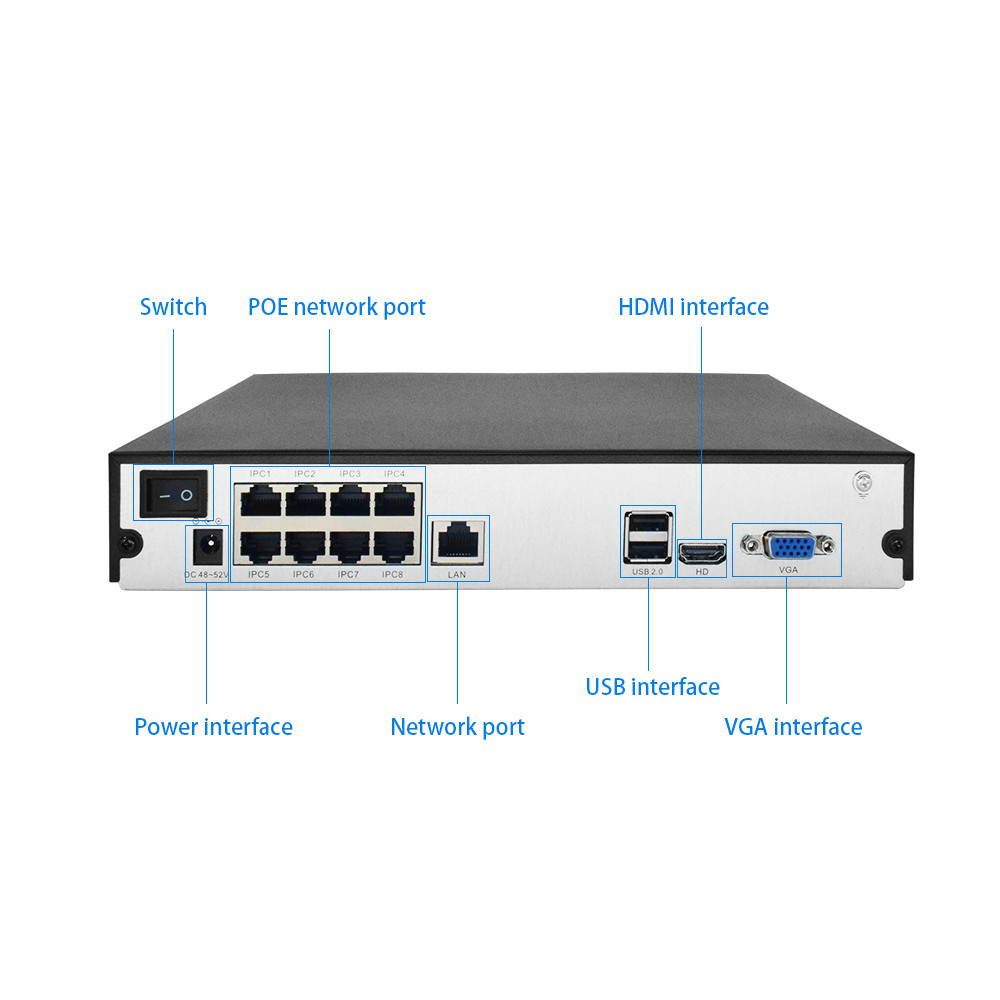 H.265 NVR POE Camera Security System PoE CCTV Surveillance Systems 8 Ch PoE NVR System CCTV Camera