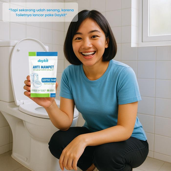 Daykit Anti Mampet Bakteri Pengurai Tinja Anti Sumbat Saluran Air Pipa Mampet Wc Wastafel Kemasan