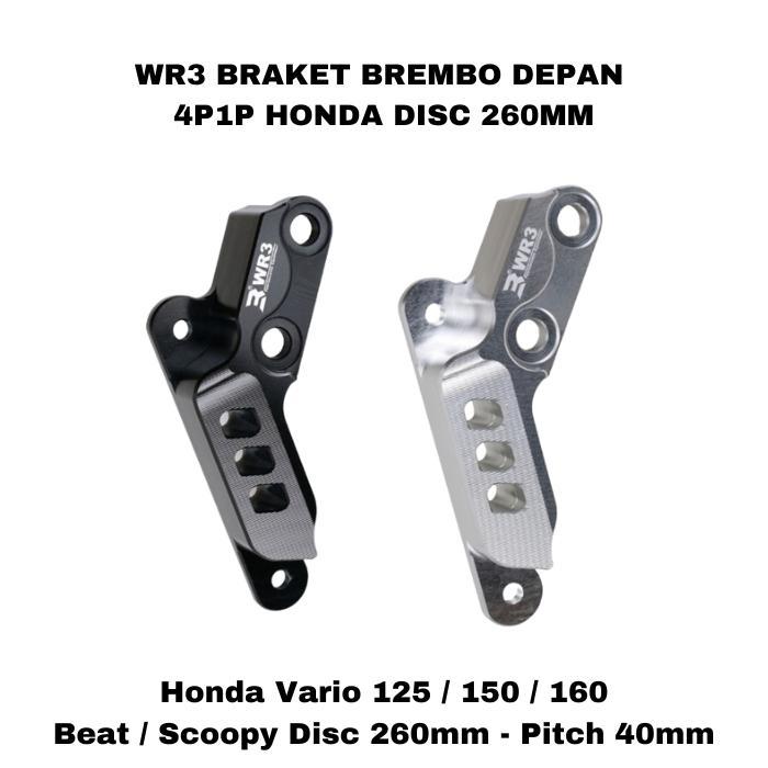 Wr3 Bracket Kaliper Brembo 4 Piston 1P Depan Honda Beat Vario Scoopy