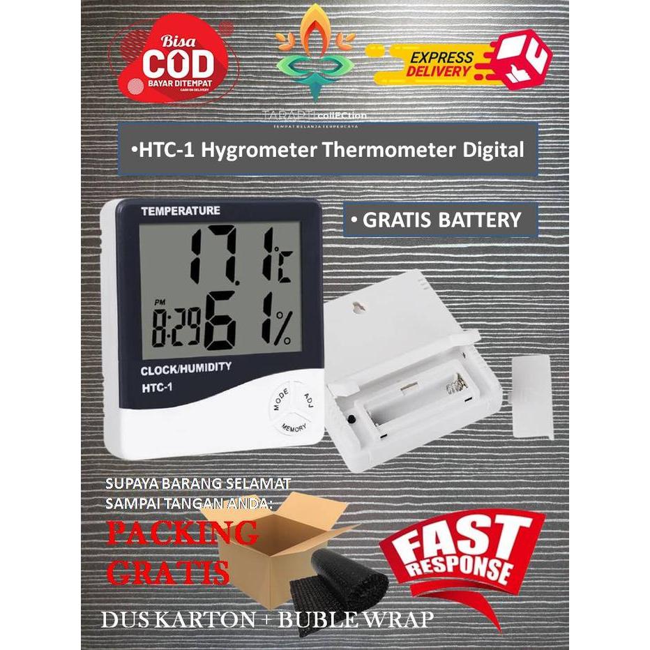 HTC-1 HTC-2 Thermo Hygrometer Temperature / Alat Ukur Suhu Ruangan Ori