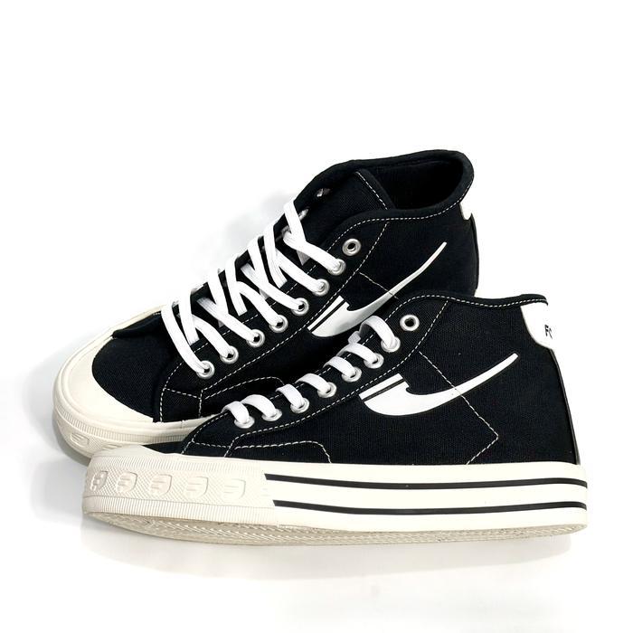 Sepatu Fomo Astro Black White High Cut Series 36-44 - Fomo. Footwear Canvas Casual Shoes Kerja