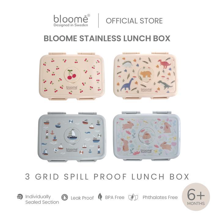 Bloome Stainless Bento Lunch Box- Kotak Bekal Makan Premium Sekat 3 - Anti Tumpah / Anti Campur