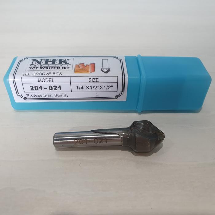 Mata Profil Kayu Router Bits 201-021 (12 mm) V VEE GROOVE 90 Derajat .