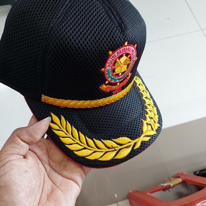Topi Pol Pp Hitam Padi Kapas #Gratisongkir