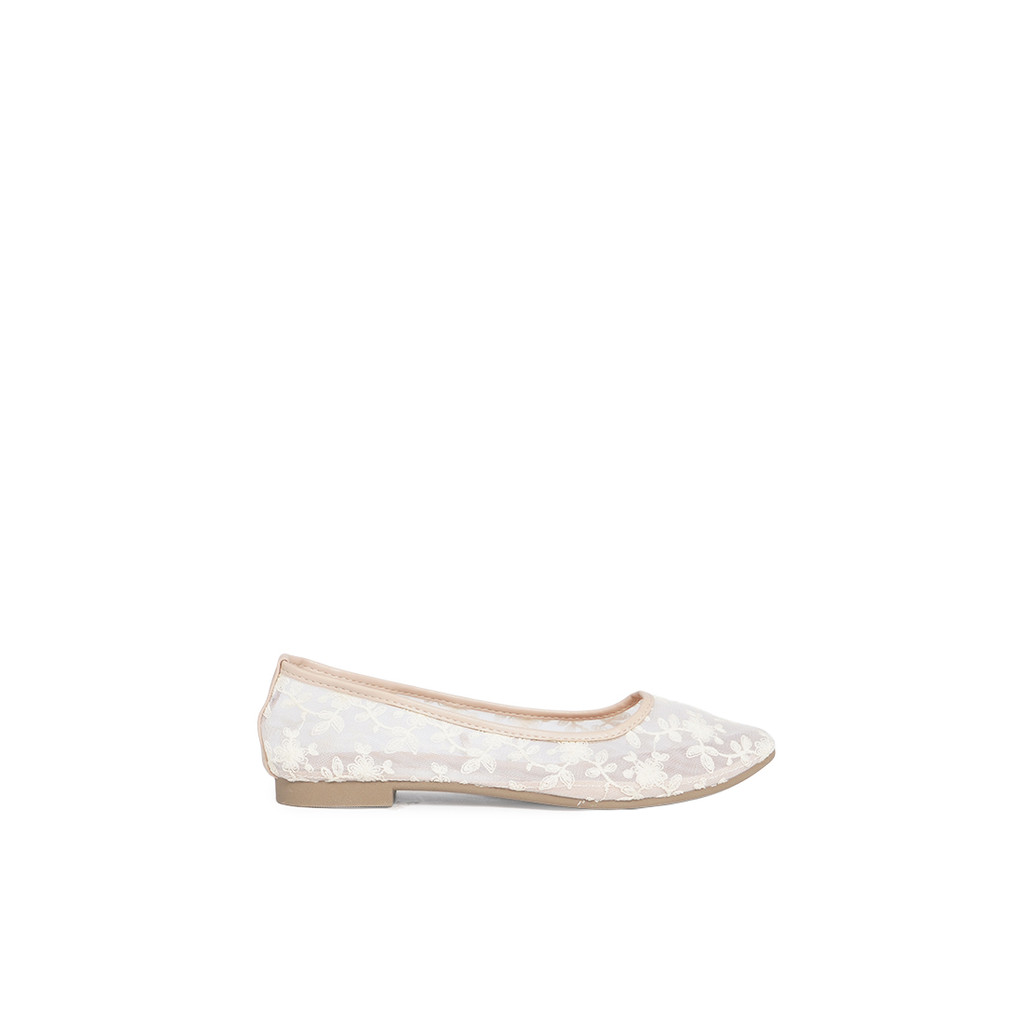 COLORBOX Embroidery Flat Shoes Beige