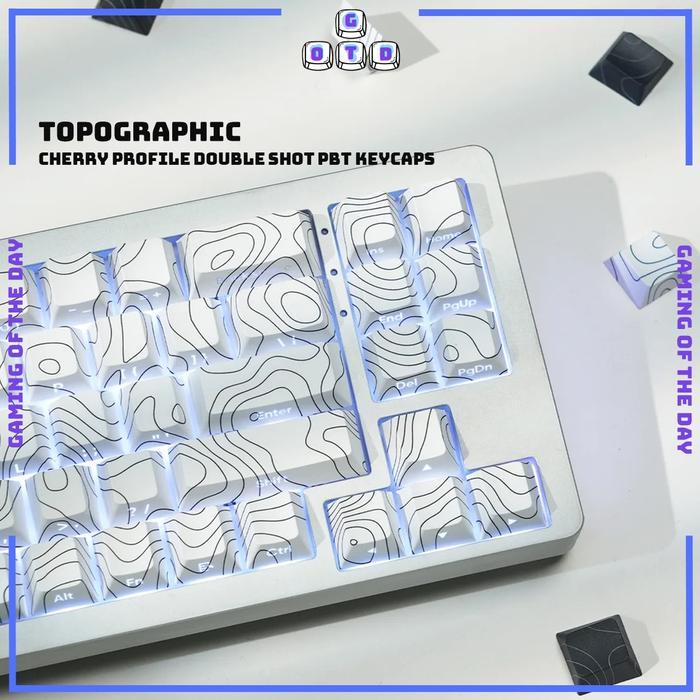 Topographic Keycaps Side Letter by GOTD Cherry PBT Double Shot Cherry Profile Keycaps