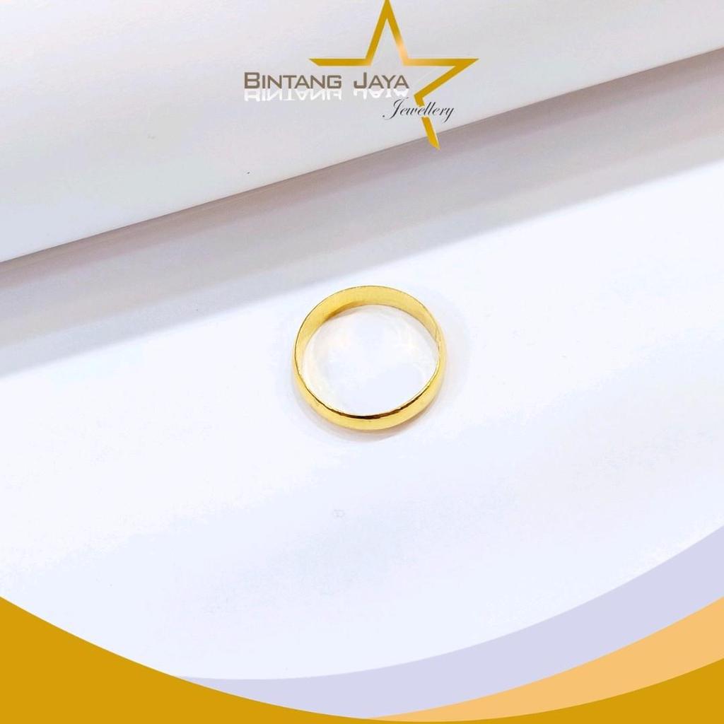 Cincin Emas Belah Rotan (Timbang Air) 0.17 - Kadar LM99 - Berat 3,01gr - Size 10 - Investasi murni d