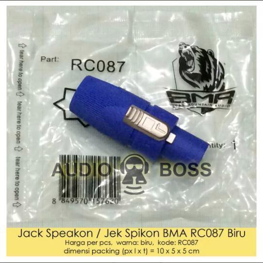 Jack Jek Jeck Jec Speakon Spikon Bma Rc087 Biru Blue Ori Bma Terpercaya