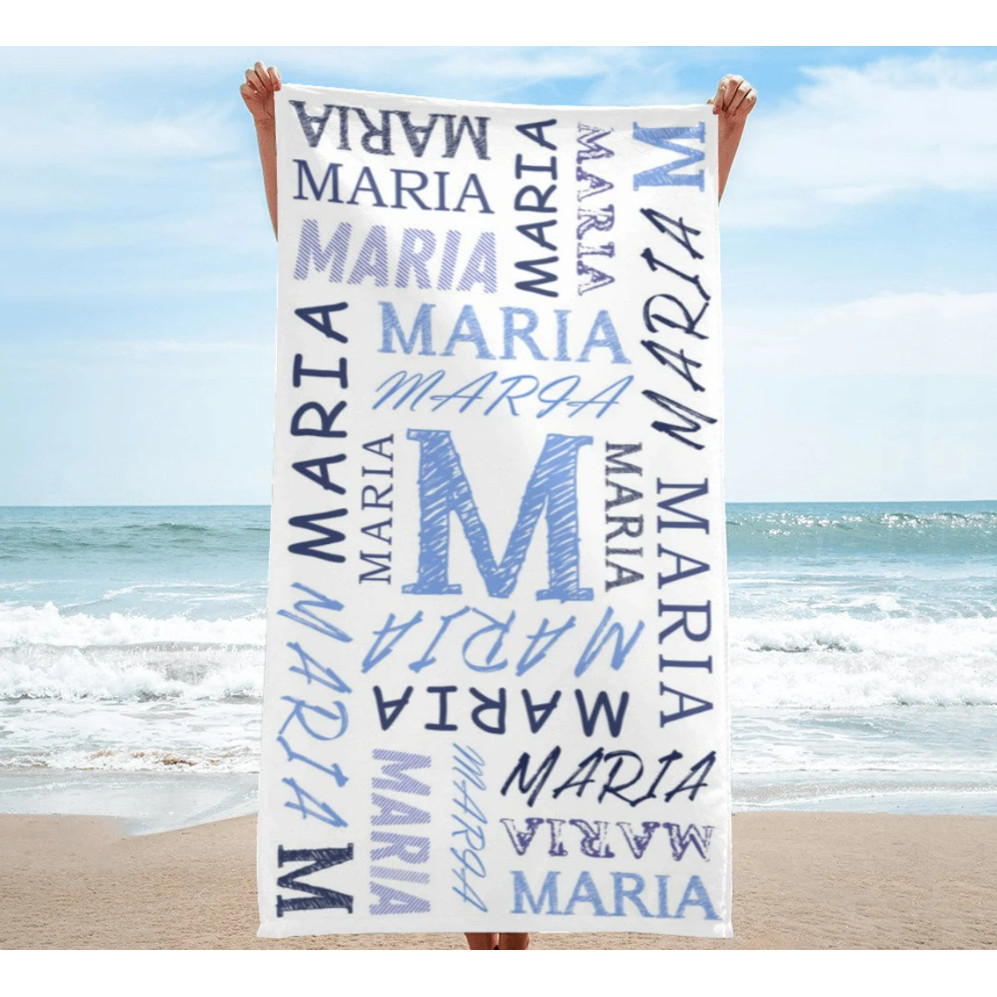 Personalized Beach Towels, Custom Name Beach Towel ,Custom Text Hand Towel,Custom Pool Travel Beach 