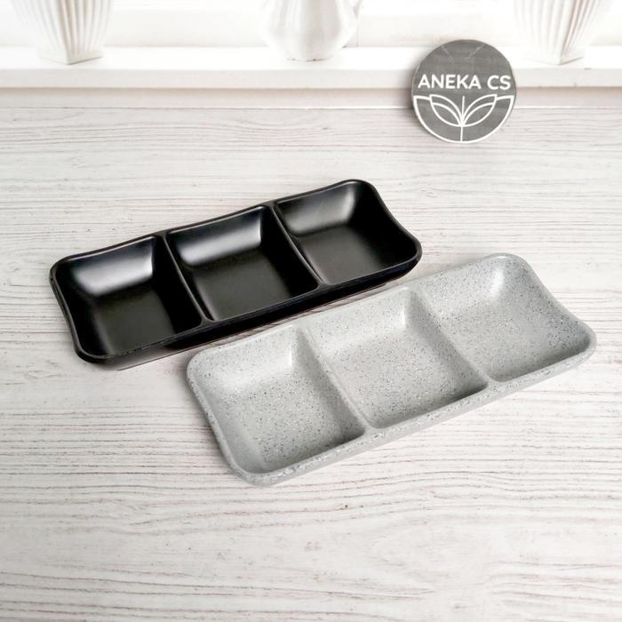 Melamine Stone Tempat Sambal Sekat 3 - Golden Dragon - P9A