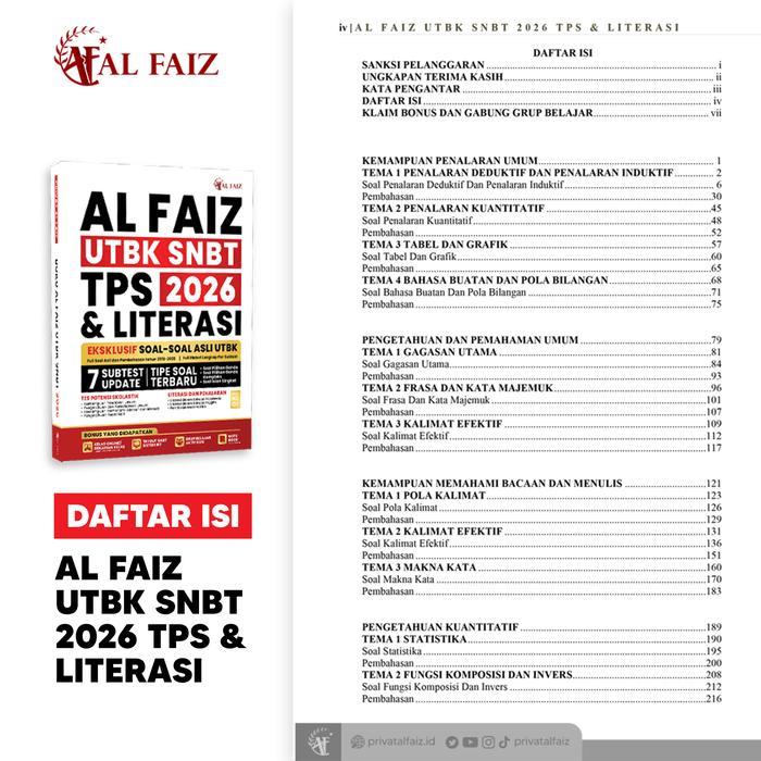 HOT SALE BUKU AL FAIZ UTBK SNBT 2026 TPS DAN LITERASI TERMURAH
