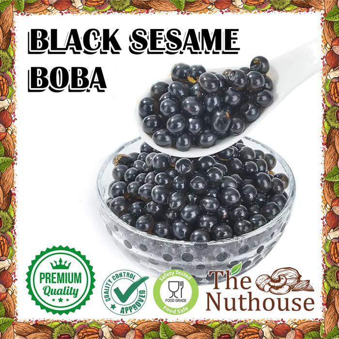Wijen Hitam Popping Boba Topping Minuman / Popping Black Sesame Boba 500gr