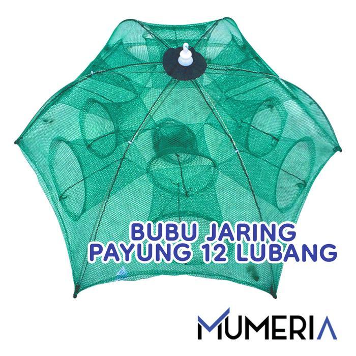 Perangkap Bubu Payung 12 Lubang Alat Jaring Pancing Jala Ikan Udang Kepiting Lele Lobster Sungai
