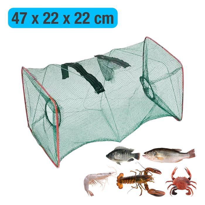 Bubu Jaring Perangkap 2 Lubang 47x22x22 cm Jebakan Ikan Udang Kepiting Lobster Model Kotak Lipat