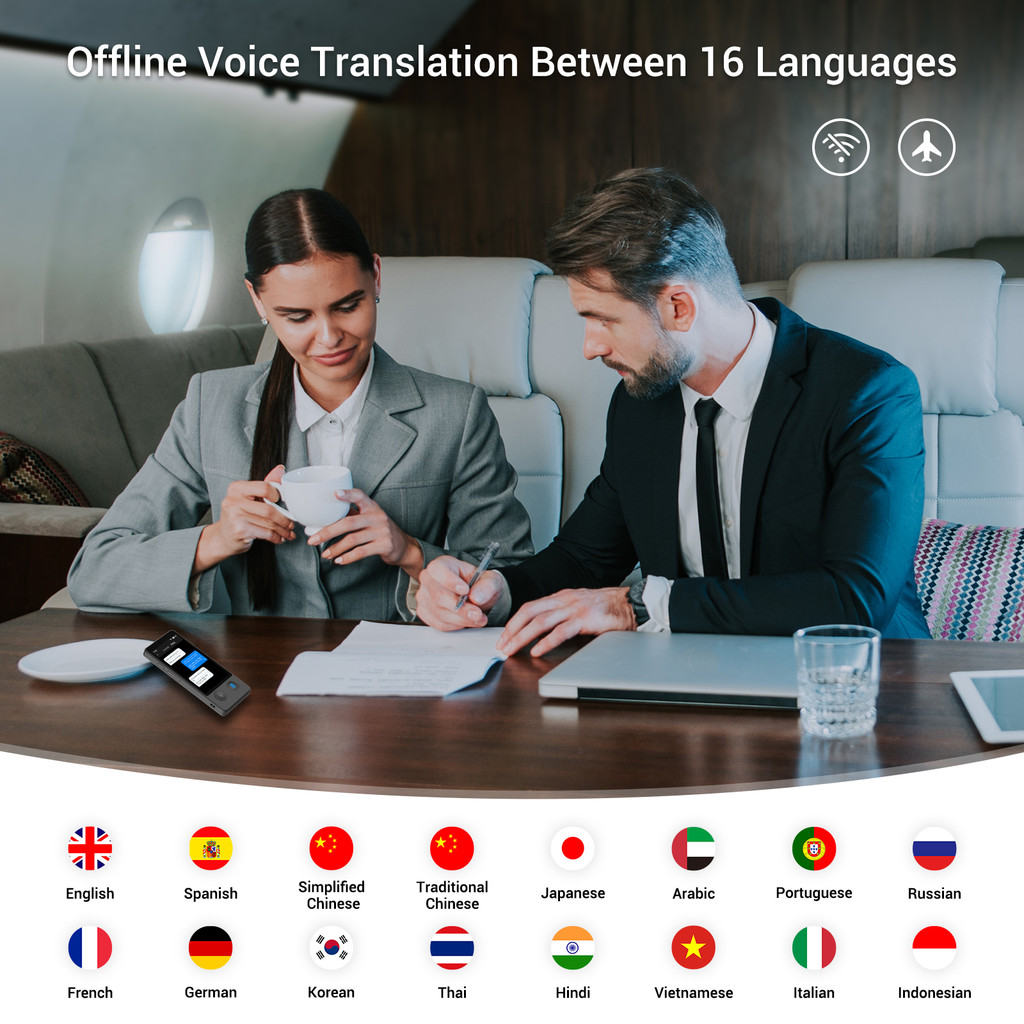 Wooask [W12] Translator Device,Real Time Language Translator, Instant Voice Offline Translator,for