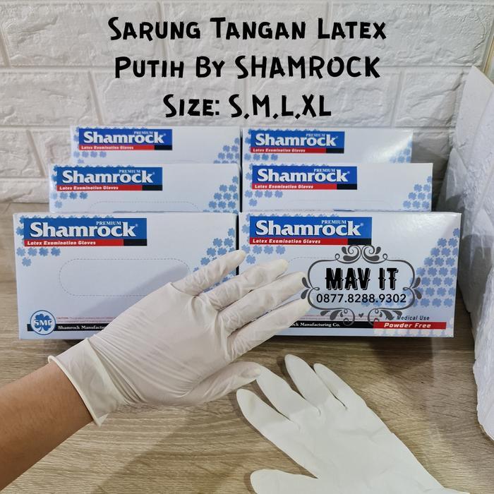 Sarung Tangan Latex Non Powder Shamrock Glove Premium Termurah