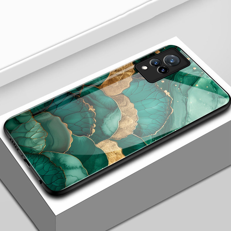 Casing Hp Untuk VIVO V21 5G V21s 5G V21 4G V21E 4G Y73 Case Casing pola daun emas Kasing HP Kesing k