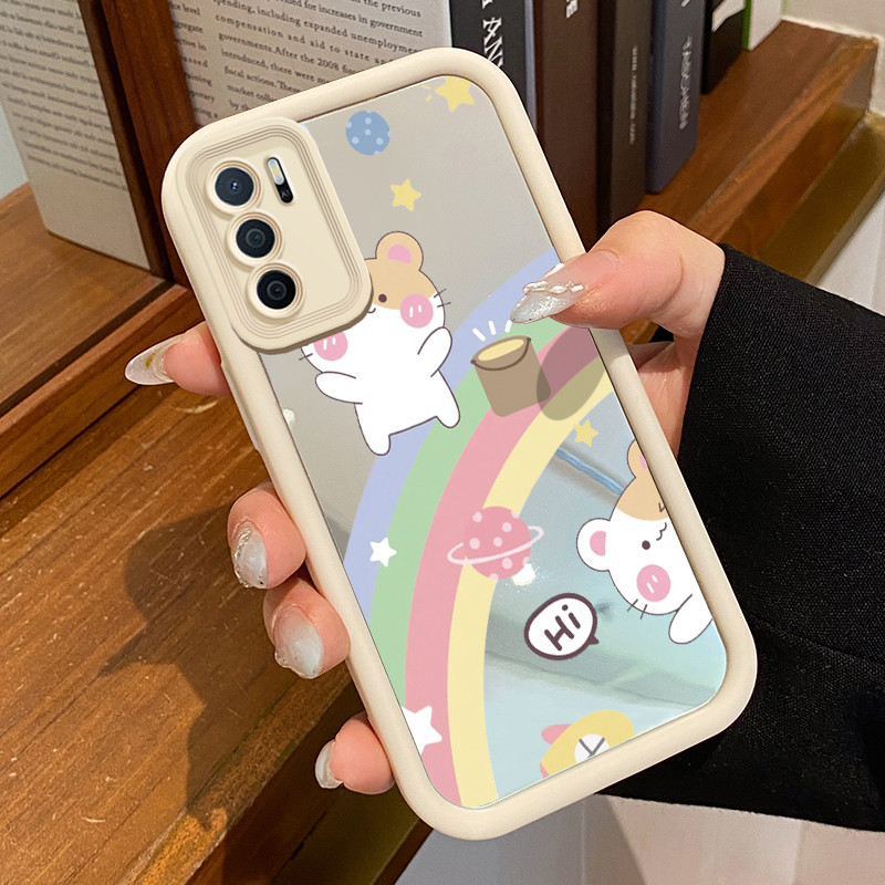 Casing Hp OPPO A16 OPPO A16s OPPO A54s Case Casing Graffiti pelangi kartun Pola Kasus cermin tangga 