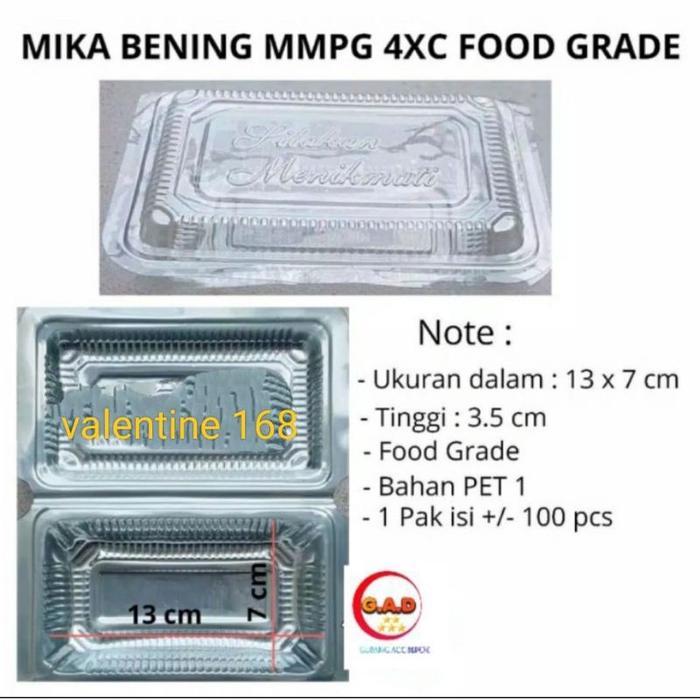 Mika Plastik Bening 4C/4Xc Tempat Kue Makanan Nasi Puding Mie Goreng
