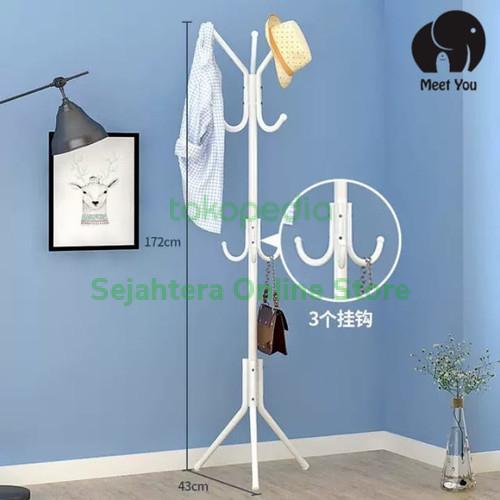 Tiang Gantungan Baju Topi Tas Serbsguna : PUTIH