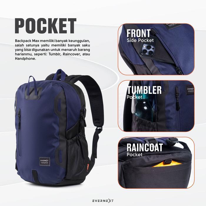 READY EVERNEXT - Tas Ransel Pria Backpack Outdoor Max Tas Punggung Tas Ransel LaptopEVERNEXT - G00D