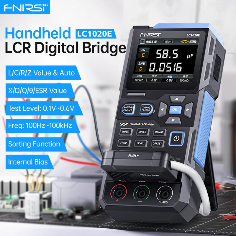 Auto-Ranging Inductance, Capacitance, Resistance Handheld Digital Bridge LCR Meter Measurement Tool
