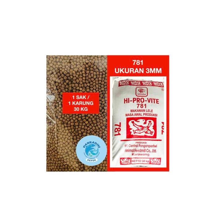 Hi Pro Vite 781 Pakan Ikan Lele / Makanan Ikan Lele 1 Sak / Karung