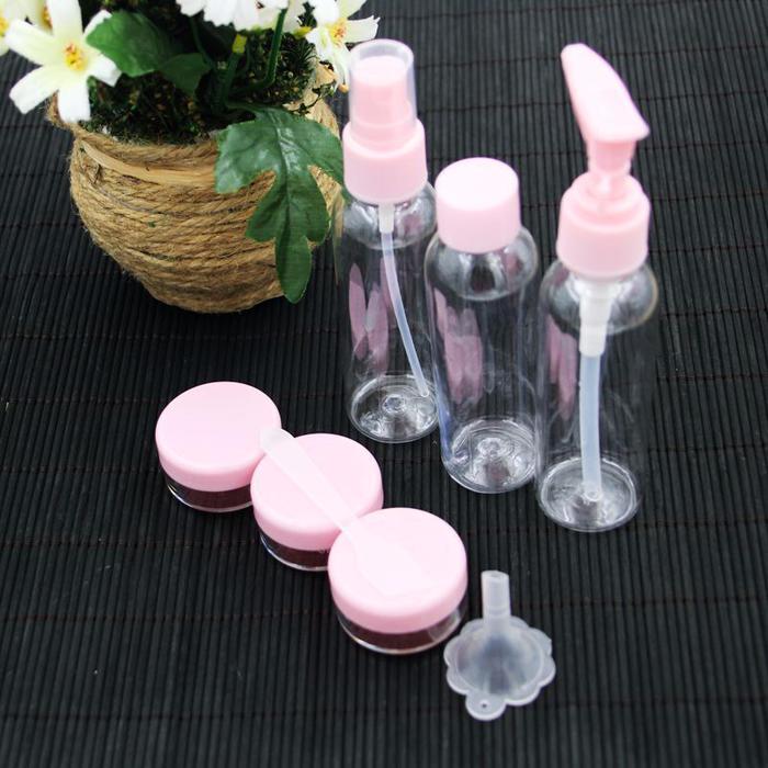 BOTOL SABUN KOSONG UNTUK TRAVELLING 7 IN 1 TRAVEL TOILETRIES KIT