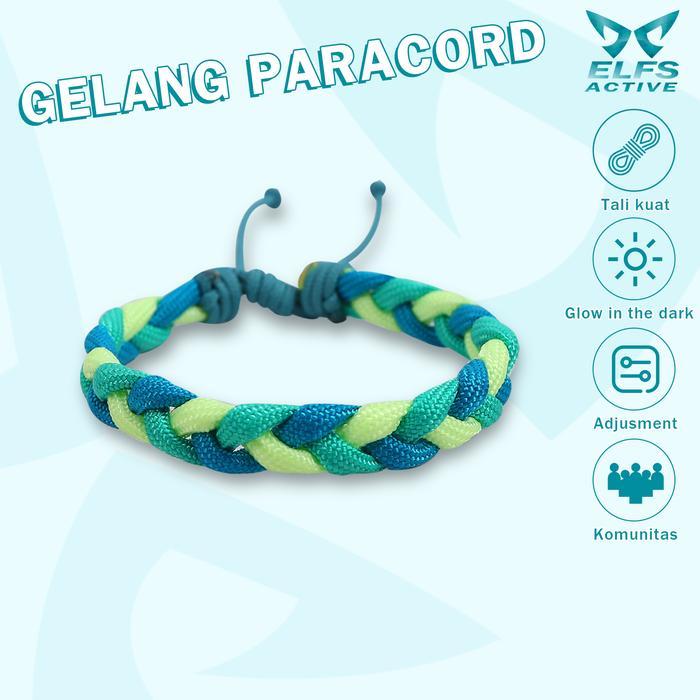 Elfs Active Gelang Komunitas Sobat Active Glowing Paracord Bracelet Tali Biru Hijau