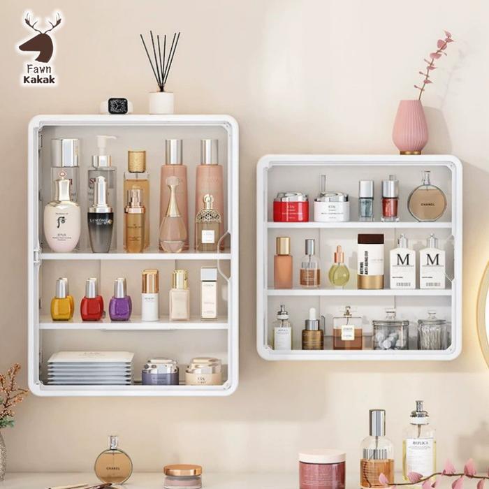 Kotak Penyimpanan Multifungsi Tempel Dinding - Solusi Untuk Rak Figure, Makeup, Perlengkapan Mandi