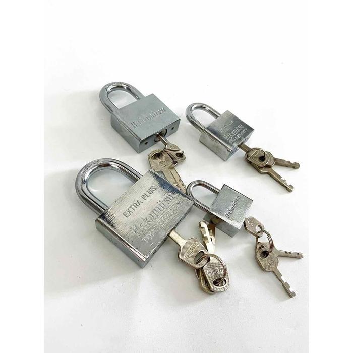 N3W Gembok Putih 60mm Leher Panjang/pendek Chrome Gembok HAKAMITSU Murah