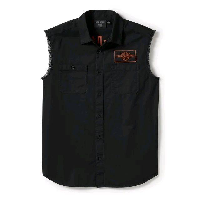 TERLARIS! VEST ROMPI HARLEY-DAVIDSON MEN'S V-TWIN EQUIPPED BLOUWOUT BLACK VEST HARLEY PRIA ORIGINAL