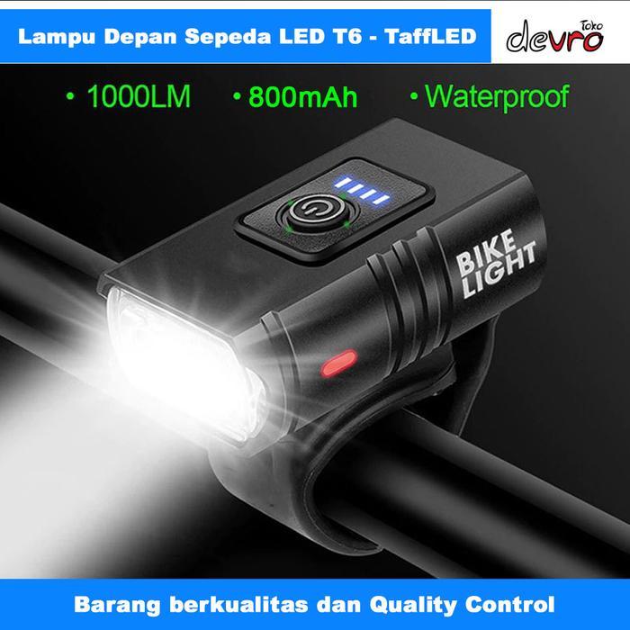 Rockbros - Lampu Depan Sepeda Led T6 Usb Rechargeable 6 Mode 1000 Lumens - Lampu Sepeda - Bk60