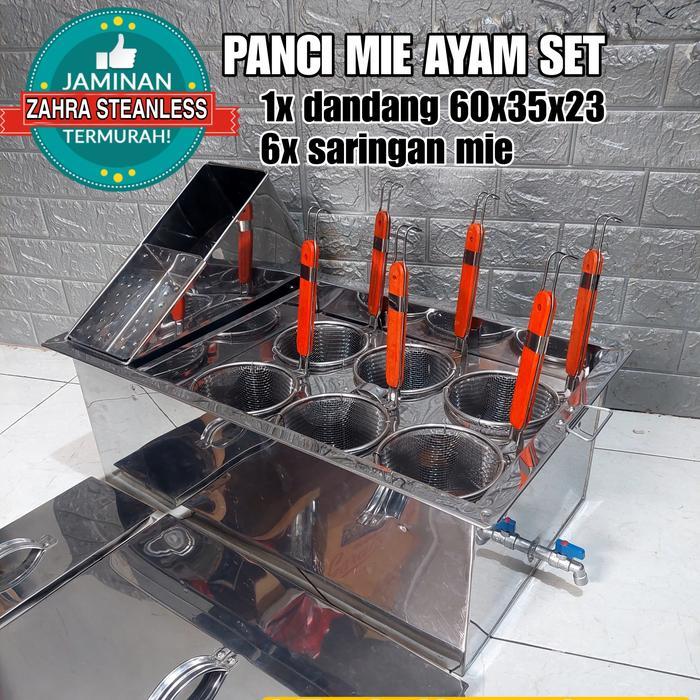 Dandang mie ayam 6 lubang plus kuah / Dandang kotak mie ayam Kitchenware