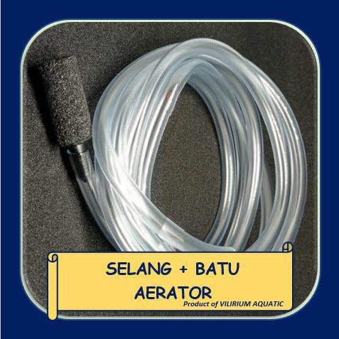 PERLENGKAPAN AQUARIUM - SELANG AERATOR 1Meter + Batu Aerator Kecil Panjang 1pc