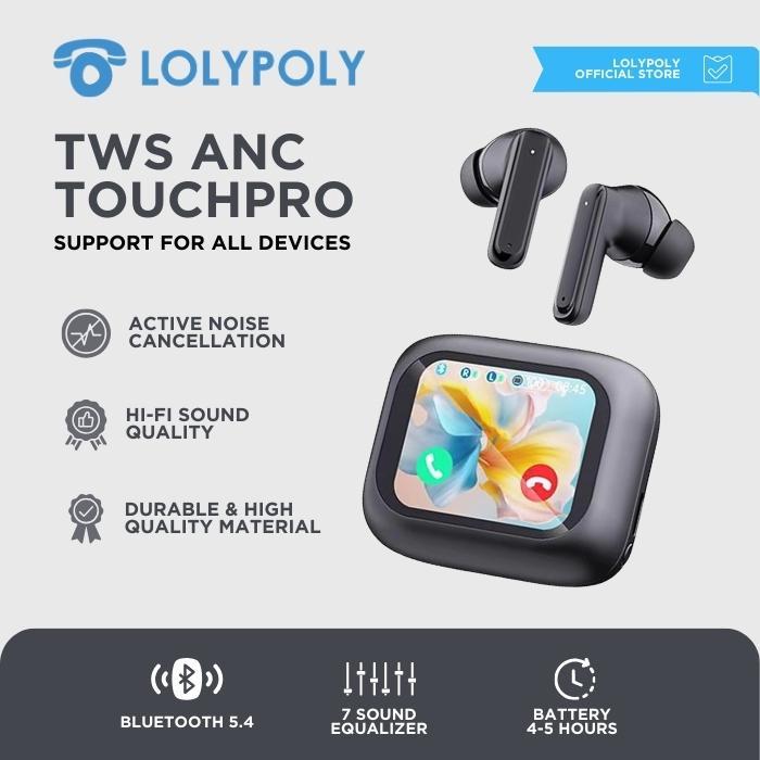 Lolypoly Earphone Wireless Touchpro With Led Active Noise Cancelling