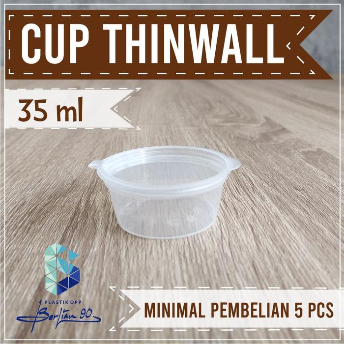Thebest- Wadah Saos Plastik 35 ml Cup Saos Sambal Thinwall Kecil Tempat Saos