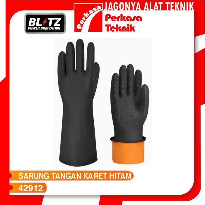 Sarung Tangan Industri Latex Hitam BLITZ 42912 Industrial Rubber Gloves