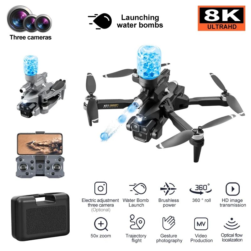 K11 Max /K10 MAX Drone 8K Three HD Cameras Aerial Photography Aircraft Obstacle Avoidance Foldable
