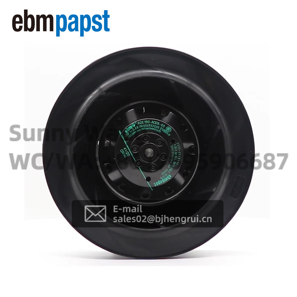 ebmpapst R2E190-AO26-05 190mm 230VAC 0.26/0.34A 58/75W Turbo BackwardCurved Single Inlet Centrifugal