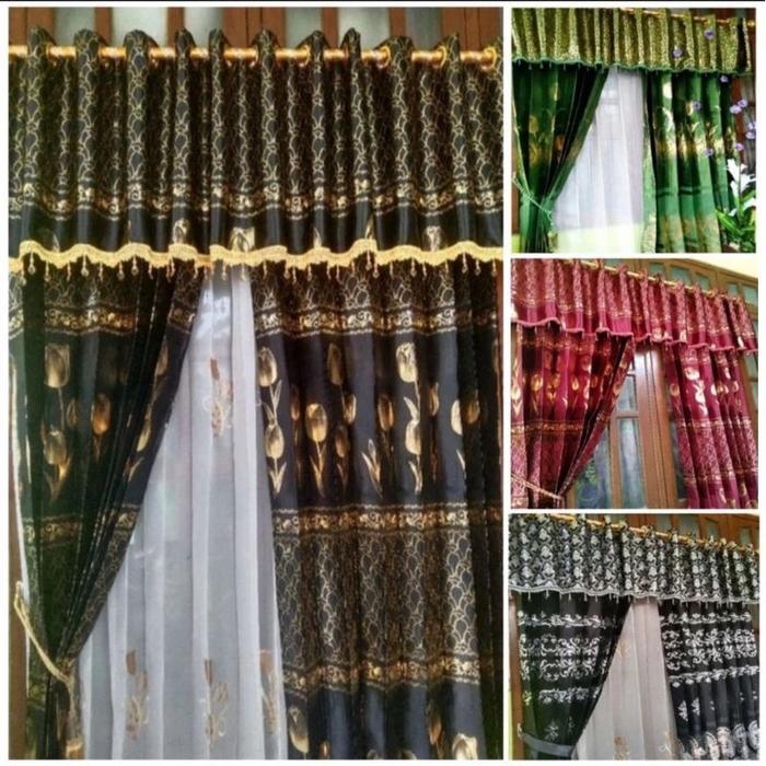 Gorden Blackout Tebal model Poni pisah Korden Pintu Jendela