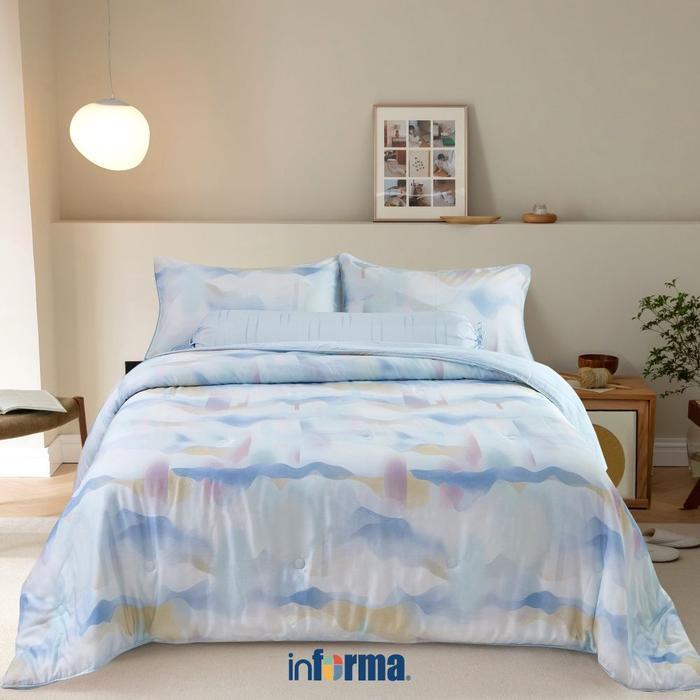 Informa 160X200 cm Set 6 Pcs Seprai Queen Lyocell Fronzo Sprei Seperai Tempat Tidur Perlengkapan