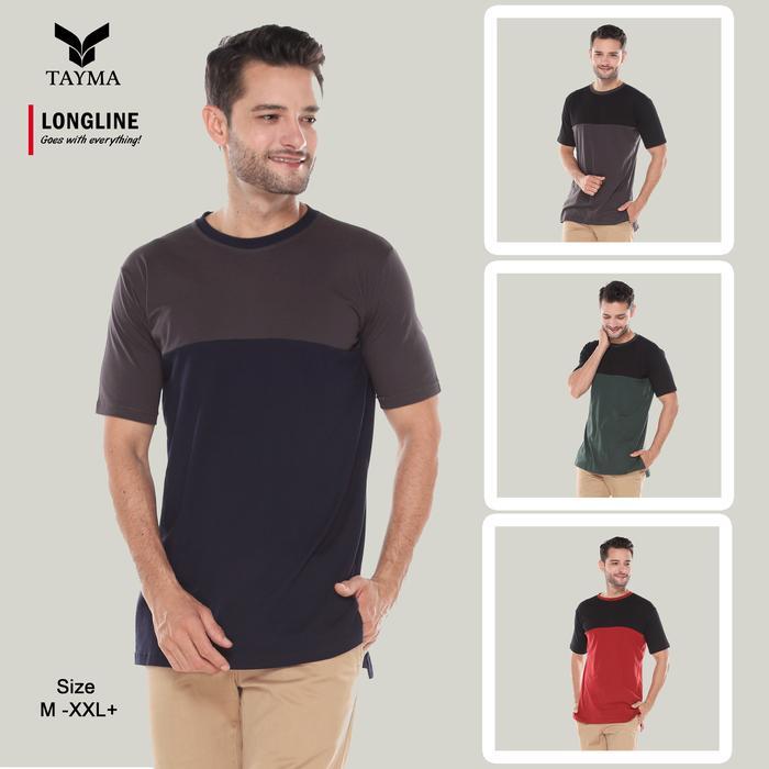 Baju Kaos Pria, Longline Pria, Kaos Kurta Lengan Pendek