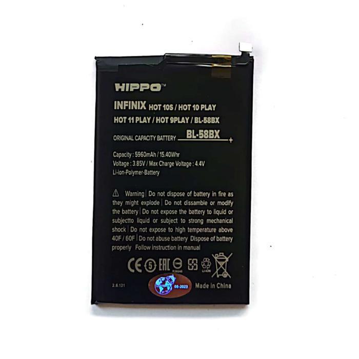Baterai Hippo Hot 10s / 10 Play Bl 58BX 5960 mAh Garansi