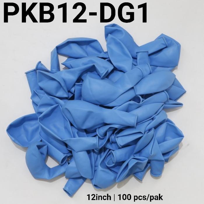 PKB12-DG1 Balon latex 12 inch 1 pak isi 100 doff tebal biru muda