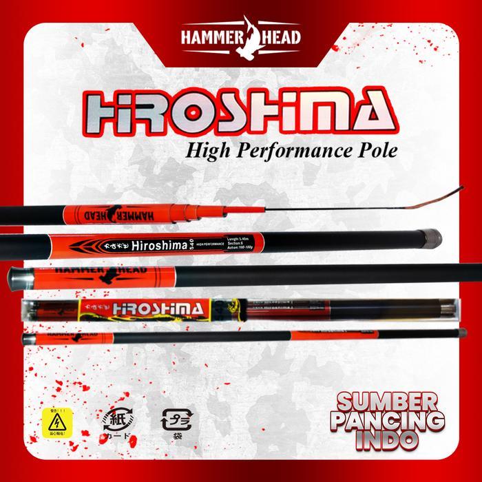 Grosir Hammerhead Joran Tegek Pancing Hiroshima Bahan Carbon Ringan 450Cm - 630Cm Cocok Untuk
