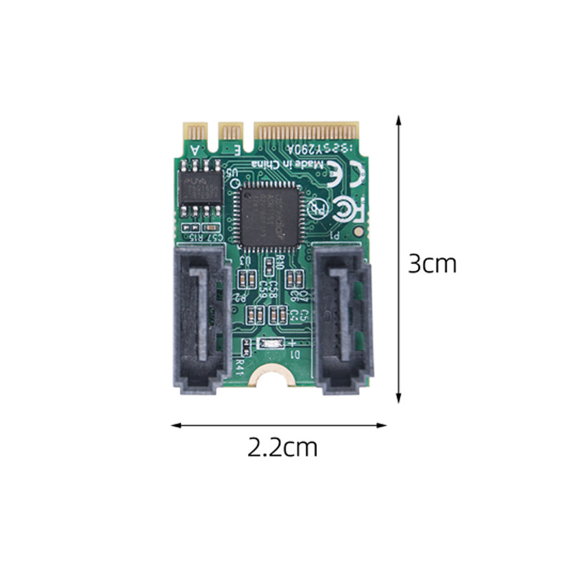 M2 A+E Key to Dual Port SATA3.0 Expansion Card PCle 3.0 KEY A+E WIFI M.2 to SATA for NGFF 2230 SSD